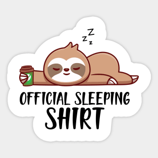 Sloth - Officially Sleeping Shirt Sticker